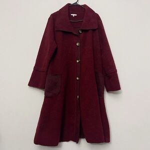 Charlotte & Louis wool blend coat burgundy fall whimsigoth preppy academia chic